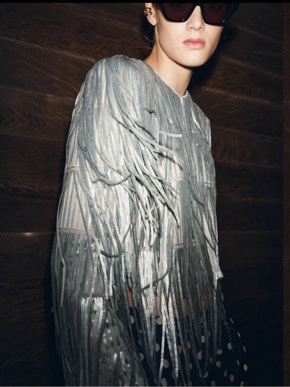 ZARA ZW COLLECTION FRINGED SEQUIN JACKET - Picture 14 of 17